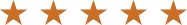 Five solid brown five-pointed stars lined up horizontally.