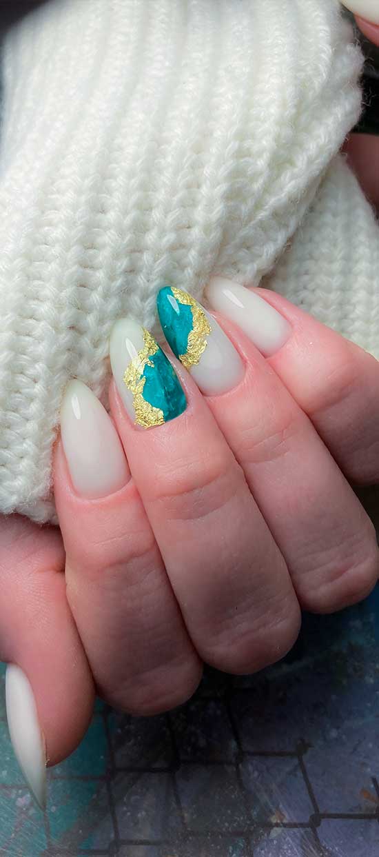 Gel-X nail art design showcasing pink, orange and white color combinations, illustrating the creative range of gel nail extensions